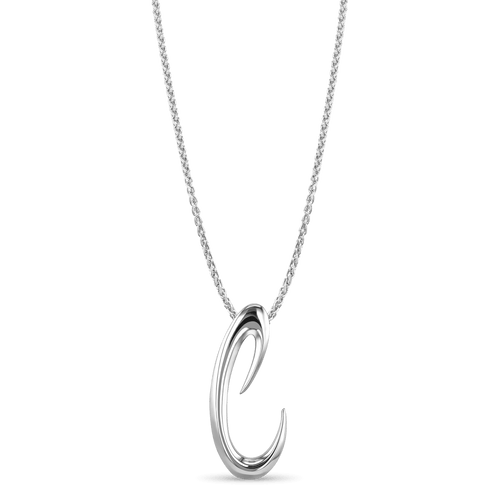 Silver Cz Initial I On Disc Pendant | Prouds